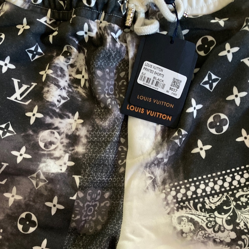 Louis Vuitton Black and White Athletic Shorts
